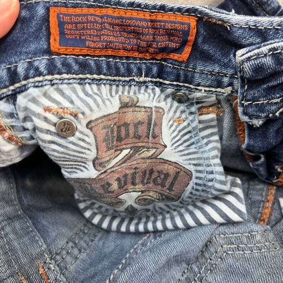 Rock Revival Women's Heather Capri Denim Pants Size 26 (2) Embellished Pockets - Picture 16 of 16